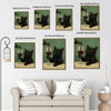 Black Cat Red Wine Glass Canvas Wall Art