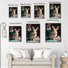 Bunny Pink Floral Dark Canvas Wall Print