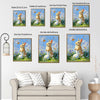 Golden Bunny Easter Egg Bluebell Flowers Butterflies Canvas Wall Art