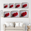 Valentine Two Red Roses Canvas Wall Art, Dewy Red Roses on Rustic White Wood Plank Framed Canvas Print, Romantic Bedroom Farmhouse Wall Decor