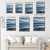 Set of 3 Rocky Beach Ocean Wave Sunset Seascape Framed Wall Art Prints