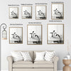 Novelty Penguin Bath Wall Canvas, Monochrome Penguins Splashing In Bathtub Artwork, Fun Powder Room Home Decor