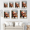 Vintage Santa Claus Holding Gift Bags Snowy Christmas Tree Framed Wall Art