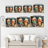 Whimsical Laughing Elderly Women Cocktail Canvas Print, Happy Old Best Friends With Dog Wall Art