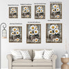 Rustic Farmhouse Wall Decor, White Sunflowers In Galvanized Bucket “FLOWERS & SUNLIGHT” Distressed Wood Background Vertical Canvas Art, Shabby Chic Country Floral Artwork
