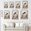 Inspirational Prayer Canvas Wall Art, Jesus Kneeling With Praying Woman Neutral Palette Impasto Religious Poster