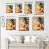 Pastel Sunset Palm Tree Canvas Poster, Dreamy Tropical Island Scenery Artwork for Vacation Home Gallery Wall Decor