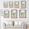 Mediterranean Ocean Window Still Life Canvas Wall Art Floral Quote Summer Home Decor