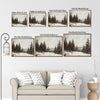 Vintage Snowy Pine Forest Winter Framed Wall Art Print
