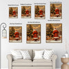 Santa & Little Deer Framed Wall Art Vintage Oil Painting Christmas Print