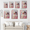 Pink Santa Claus Holly Berry Framed Wall Art Christmas Decoration