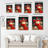 Christmas Snowman Poinsettia Framed Wall Art Vibrant Winter Floral Holiday Print
