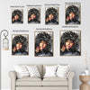 I Am African Woman Canvas Wall Art, Inspirational Afro Black Woman Positive Affirmation Portrait Painting, Motivational Black Girl Magic Wall Decor