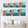 Vibrant Amalfi Coast Canvas Print, Colorful Cliff Houses Sea Sailboat Wall Art