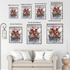Santa Sleigh & Reindeer Framed Wall Art Vintage Oil Painting Christmas Print