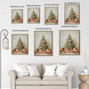 Pastel Christmas Tree & Gifts Framed Wall Art Vintage Oil Painting Print