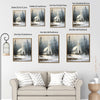 Snowy Winter Church Framed Wall Art Vintage Oil Painting Christmas Print