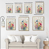 Set of 3 Colorful Watercolor Wildflower Framed Wall Art Botanical Floral Prints