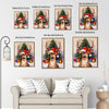 Christmas Reindeer Santa Hat Framed Wall Art Christmas Decoration