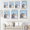 Grey Lop Bunny with Pink Striped Easter Egg Canvas Wall Art
