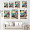 Beach Jeep Sunset Ocean Positive Inspirational Quote Framed Wall Art