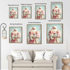 Shabby Chic Pink Santa Framed Canvas Wall Art, Soft Pastel Christmas Decor