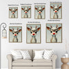 Cute Baby Red‑Nosed Reindeer Framed Wall Art Christmas Oil Painting Print