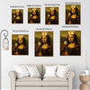 Quirky Mona Lisa Bathroom Parody Canvas Wall Art, Toilet Paper Crown Toilet Brush Funny Altered Art Poster