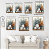 Rustic Farmhouse Kitchen Canvas Wall Art, Eucalyptus Vase Ceramic Jars Cooking Utensils Watercolor Poster
