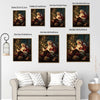 Vintage Santa Reading Book Framed Wall Art Classic Oil Painting Christmas Print