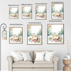 Winter Bunny Framed Wall Art Watercolor Snow Forest Rabbit Christmas Farmhouse Print