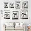 Black And White Highland Cow In Bubble Bathtub Canvas Wall Art Funny Farmhouse Bathroom Wall Decor