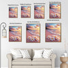 Tropical Plumeria Flower Pink Sand Coastal Sunset Wall Art