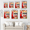 Santa With Kittens In Christmas Stockings Cute Pet Christmas Framed Wall Art