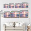 Dreamy Glitter Pink Beach Canvas, Magical Pastel Coastal Seascape Wall Decor