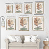 Set of 3 Boho Abstract Leaf Geometric Rainbow Sage Green Framed Wall Art Prints