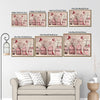 Farmhouse Bathroom Wall Print, Red Cardinals Pink Glass Vases Relax Soak Unwind Breathe Spa Canvas Decor