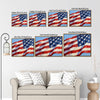 Textured Oil Painting American Flag Canvas Wall Art, Waving USA Flag Impasto Patriotic Farmhouse Canvas Print