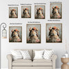 Vintage Lop Bunny Rose Flower Crown Floral Canvas Wall Art