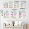 To My Daughter Canvas Print from Mom, Watercolor Butterfly Inspirational Letter Wall Art Gift