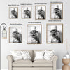 Black White Otter With Toilet Paper Roll Hat Canvas Wall Art Funny Animal Bathroom Restroom Wall Decor