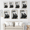 Funny Bear Showering Canvas Wall Art Black White Bathroom Wall Hanging