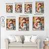 Vintage Big and Little Snowmen Rustic Christmas Framed Wall Art