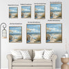 Serene Seaside Beach Wall Print, Adirondack Chair on Sand Dunes Ocean Scene Canvas for Living Room Decor