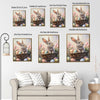 Easter Bunny in Basket with Easter Eggs and Pink Tulips Canvas Wall Art