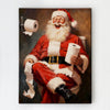 Vintage Santa Claus Reading Canvas Wall Art