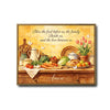 Bless The Food Before Us Amen Canvas Wall Art, Rustic Kitchen Bible Quote Print