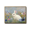 White Bunny Wildflower Meadow Canvas Wall Art