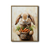 Lop‑Eared Rabbit Holding Carrot Basket Canvas Wall Art