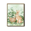 Spring Rabbit Clover Basket Canvas Print